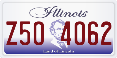 IL license plate Z504062
