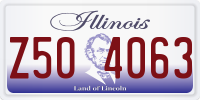 IL license plate Z504063