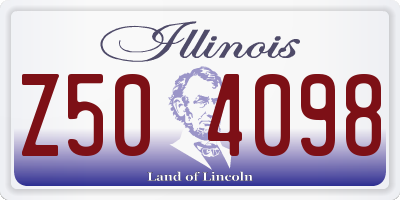 IL license plate Z504098