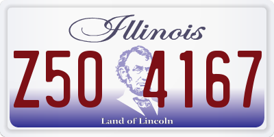 IL license plate Z504167