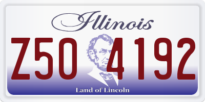 IL license plate Z504192
