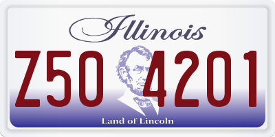 IL license plate Z504201