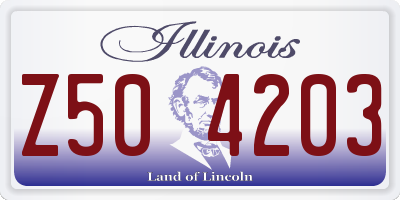 IL license plate Z504203