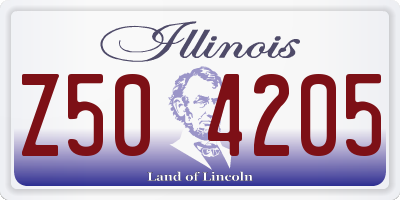 IL license plate Z504205