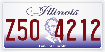 IL license plate Z504212