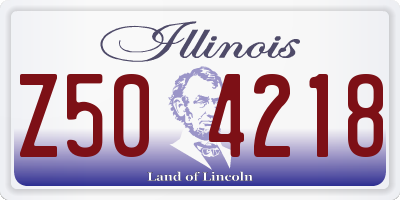 IL license plate Z504218
