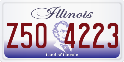 IL license plate Z504223