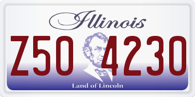 IL license plate Z504230