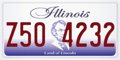 IL license plate Z504232