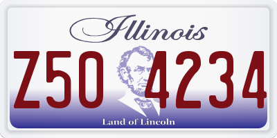 IL license plate Z504234