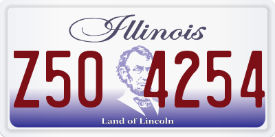 IL license plate Z504254