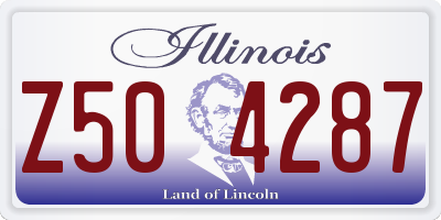 IL license plate Z504287