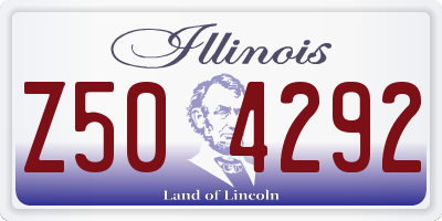 IL license plate Z504292