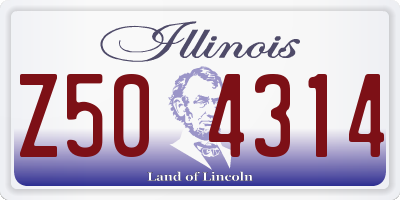 IL license plate Z504314