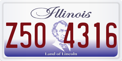 IL license plate Z504316