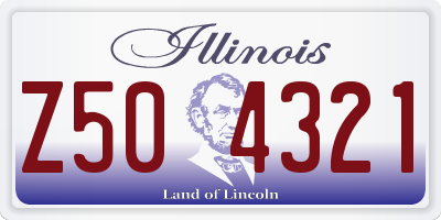 IL license plate Z504321