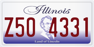 IL license plate Z504331