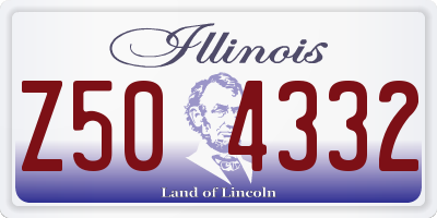 IL license plate Z504332