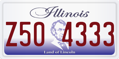IL license plate Z504333