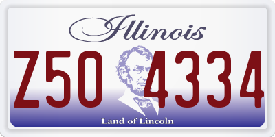 IL license plate Z504334