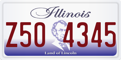 IL license plate Z504345