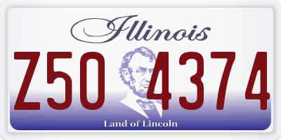 IL license plate Z504374