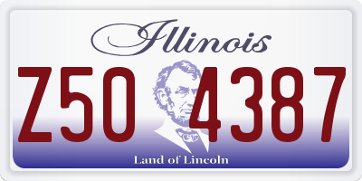IL license plate Z504387