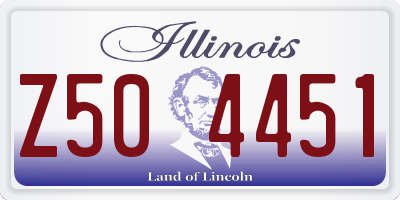 IL license plate Z504451