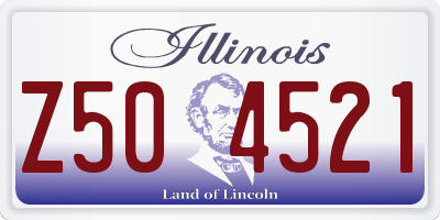 IL license plate Z504521
