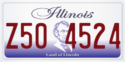 IL license plate Z504524