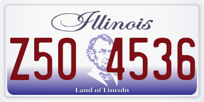 IL license plate Z504536