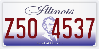 IL license plate Z504537