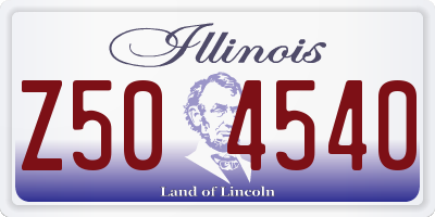IL license plate Z504540