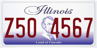 IL license plate Z504567