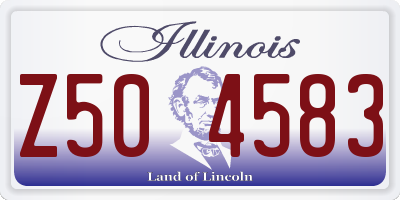 IL license plate Z504583