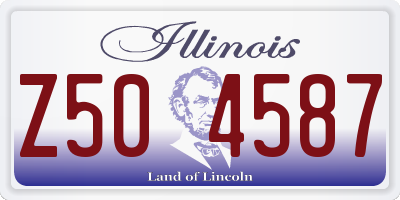 IL license plate Z504587