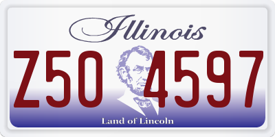 IL license plate Z504597
