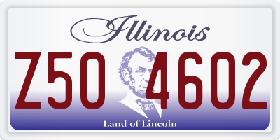 IL license plate Z504602