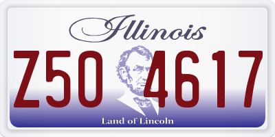 IL license plate Z504617