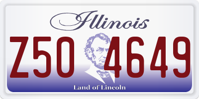 IL license plate Z504649