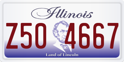 IL license plate Z504667
