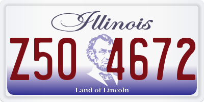 IL license plate Z504672