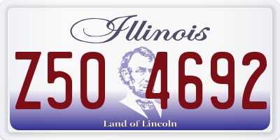 IL license plate Z504692