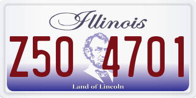 IL license plate Z504701