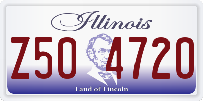 IL license plate Z504720