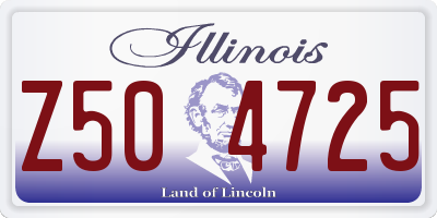 IL license plate Z504725