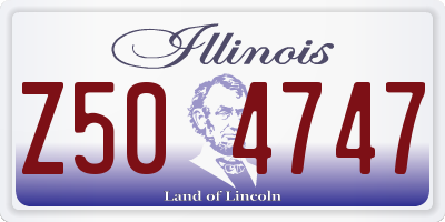 IL license plate Z504747