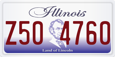 IL license plate Z504760