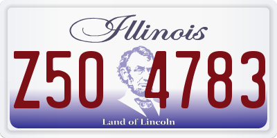 IL license plate Z504783