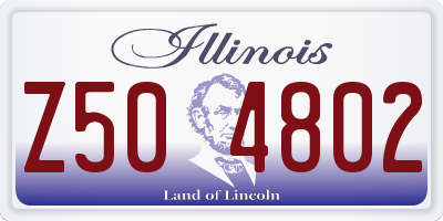 IL license plate Z504802
